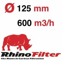 Rhino Pro Aktivkohlefilter 125mm - 600m³/h